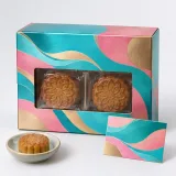 Custom wrapped mooncakes packaging — Window tuck carton — Closed set
