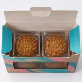 Custom wrapped mooncakes packaging — Window tuck carton — Product & insert