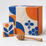 Custom honey jar packaging — Paperboard sleeve and tray — Closed set