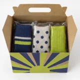 Custom socks gift packaging — Gable-top carton — Product & insert