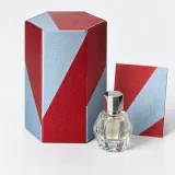 Custom miniature fragrance packaging — Hexagonal tuck carton — Closed set