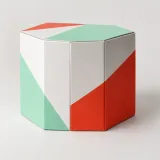 Custom client welcome kit packaging — Hexagonal tuck carton — Side / rear