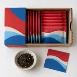 Custom tea sachets packaging — Corrugated sleeve and tray — Product & insert