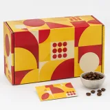 Custom coffee pouches packaging — Divided roll-end mailer — Closed set