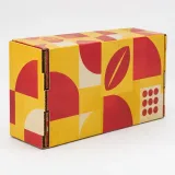 Custom coffee pouches packaging — Divided roll-end mailer — Side / rear