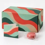 Custom sealed macarons packaging — Four-flap shipping carton — Closed set