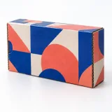 Custom jewelry pouch packaging — Corrugated sleeve and tray — Side / rear