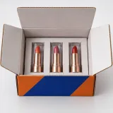 Lipstick trio — Four-flap shipping carton