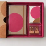 Custom stationery set packaging — Corrugated sleeve and tray — Product & insert