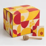 Custom honey jar packaging — Four-flap shipping carton — Closed set