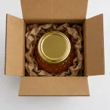 Custom honey jar packaging — Four-flap shipping carton — Product & insert