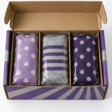 Custom socks gift packaging — Divided roll-end mailer — Product & insert