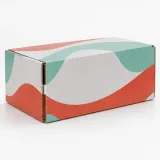 Custom tumbler packaging — Divided roll-end mailer — Side / rear