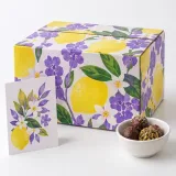 Custom festive confectionery packaging — Four-flap shipping carton — Closed set