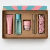 Custom beauty discovery set packaging — Corrugated sleeve and tray — Product & insert