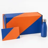 Custom client welcome kit packaging — Divided roll-end mailer — Closed set