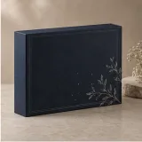 Custom skincare set packaging — Magnetic book box — Side / rear