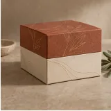 Custom face cream jar packaging — Shoulder-neck box — Side / rear