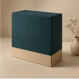 Custom beauty routine set packaging — Two-tier lift-off box — Side / rear