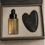 Custom facial oil gift set packaging — Magnetic book box — Product & insert
