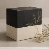 Custom fragrance layering set packaging — Two-tier lift-off box — Side / rear