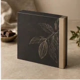 Custom chocolate gift packaging — Magnetic book box — Side / rear