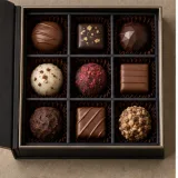 Custom chocolate gift packaging — Magnetic book box — Product & insert