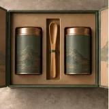Custom tea ceremony set packaging — Double-door box — Product & insert