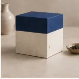 Custom single estate tea packaging — Shoulder-neck box — Side / rear