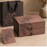 Custom coffee chocolate gift set packaging — Two-drawer box — Closed set