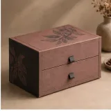 Custom coffee chocolate gift set packaging — Two-drawer box — Side / rear