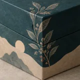 Custom tea sampler packaging — Hexagonal lift-off box — Material & finish