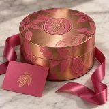 Custom chocolate truffle packaging — Round lift-off box — Closed set