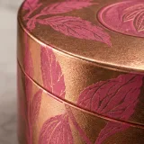 Custom chocolate truffle packaging — Round lift-off box — Material & finish