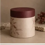 Custom coffee tin packaging — Shoulder-neck box — Side / rear