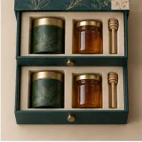 Custom tea honey gift set packaging — Two-drawer box — Product & insert