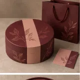 Custom celebration chocolate packaging — Round lift-off box — Closed set