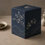 Custom festive tea gift packaging — Two-tier lift-off box — Side / rear
