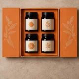 Custom vitamin gift set packaging — Double-door box — Product & insert