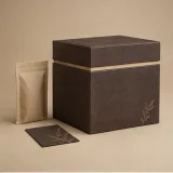 Custom nutrition powder packaging — Shoulder-neck box — Side / rear
