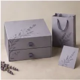 Custom daily supplement set packaging — Two-drawer box — Closed set