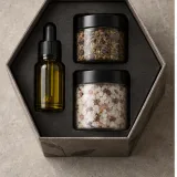 Custom herbal wellness gift packaging — Hexagonal lift-off box — Product & insert
