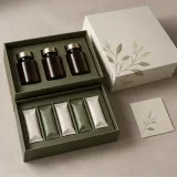 Custom wellness programme kit packaging — Two-tier lift-off box — Packed presentation