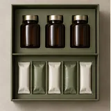 Custom wellness programme kit packaging — Two-tier lift-off box — Product & insert