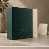 Custom protein shaker gift packaging — Magnetic book box — Side / rear