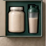 Custom protein shaker gift packaging — Magnetic book box — Product & insert