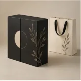 Custom wellness welcome kit packaging — Double-door box — Side / rear