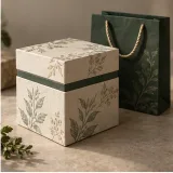 Custom botanical capsule packaging — Shoulder-neck box — Side / rear