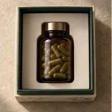 Custom botanical capsule packaging — Shoulder-neck box — Product & insert