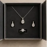 Custom wedding jewelry set packaging — Double-door box — Product & insert